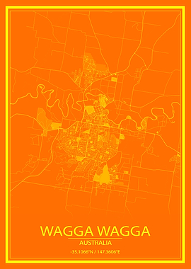 Wagga Wagga AUS Orange Map