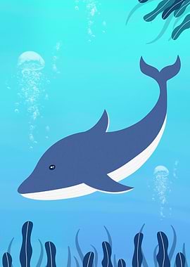 Blue Whale Illustration