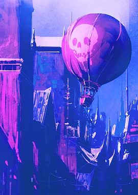 Hot Air Balloon Floating