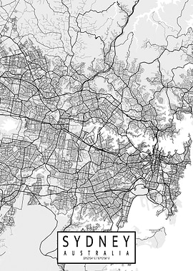 Sydney City Map Light