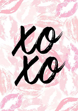XOXO pink lipstick marks