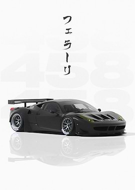 Black JDM Ferrari 458 GT2