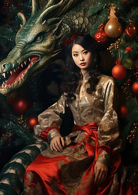 Geisha dragon christmas