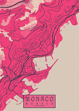 Monaco City Map Blossom