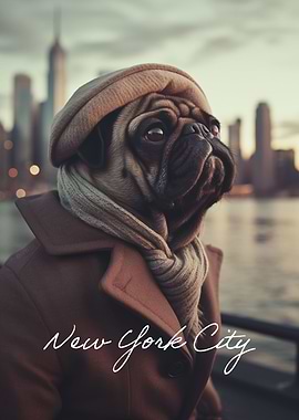 Cute Funny Pug NY Fashion