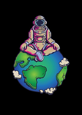 Yoga Astronaut Earth Space