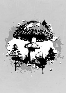 Autumn Mushrooms Forest