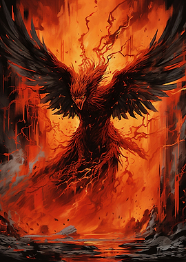 phoenix flying out of fire