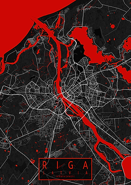 Riga City Map Oriental