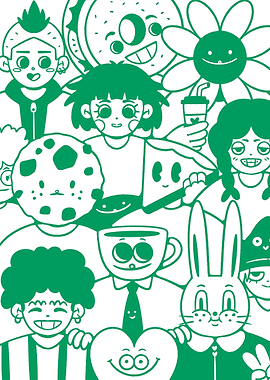 Cafe cartoon characters