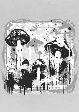 Autumn Mushrooms Forest