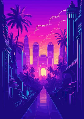 City Synthwave Retro