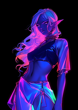 Sexy Night Elf Neon Model
