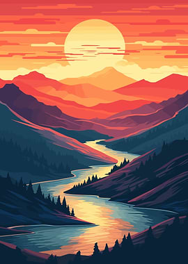 Sunset on The River