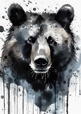 Watercolor Painted Bear