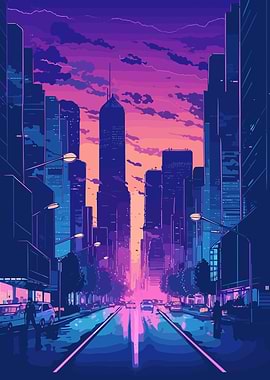 City Synthwave Retro