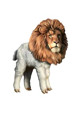 Lion among sheeps
