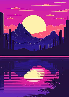 Landscape Synthwave Retro
