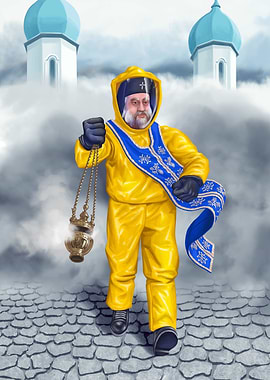 Priest blessing the air