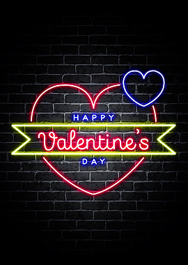 Happy Valentine Neon Quote
