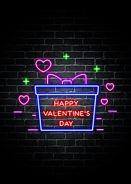 Happy Valentine Neon Quote