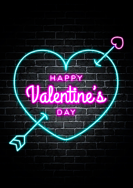 Happy Valentine Neon Quote