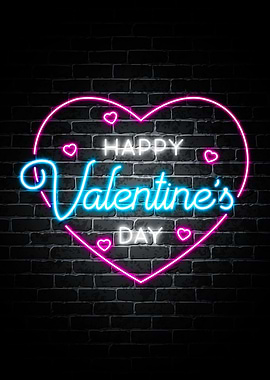 Happy Valentine Neon Quote