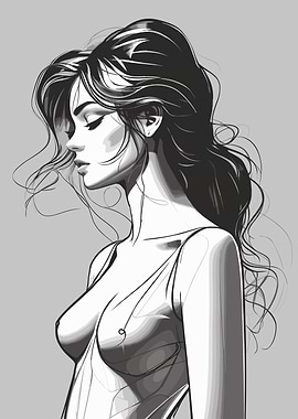 Erotic Woman Drawing