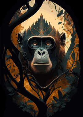 Gorilla and Forest Nature