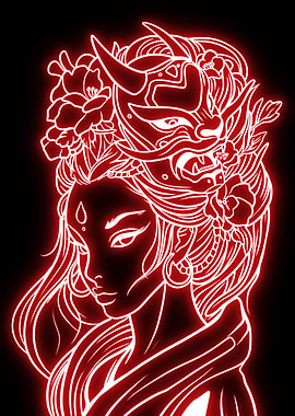 japanese geisha neon