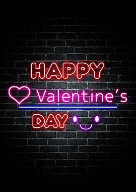 Happy Valentine Neon Quote