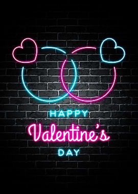 Happy Valentine Neon Quote