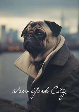 Pug New York Fall Vibe