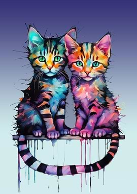 Colorful cats