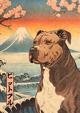 Pit Bull Terrier Woodblock