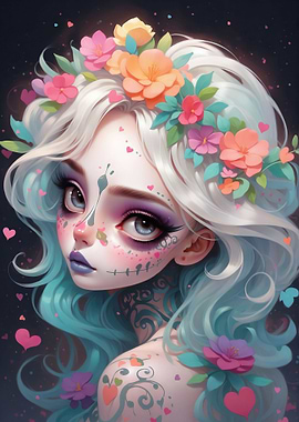 Cute Sugar Skull Girl