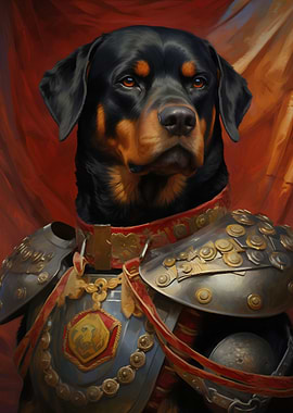 Rottweiler dog warrior
