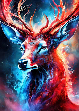 Mystical Neon Deer