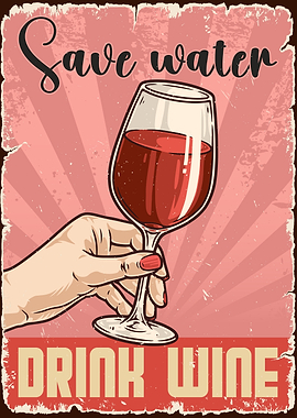 Save Water Drink Wine