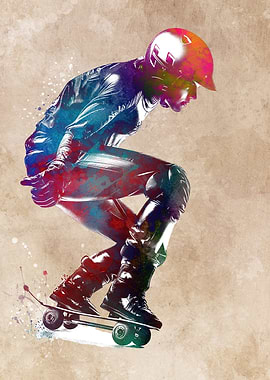 Skateboard sport art