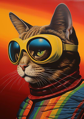 Retrofuturism Cat