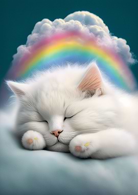 White Kitten Sleeping