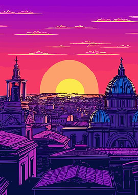 City Synthwave Retro