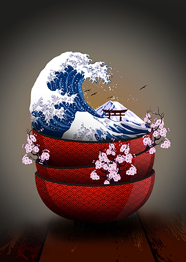 kanagawa on a bowl