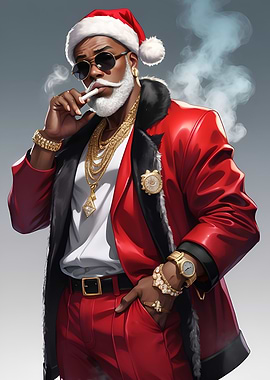 Santa rapper smoking