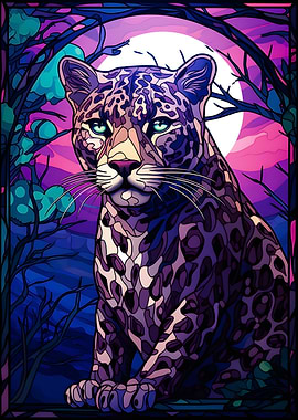 Leopard Monnlight night