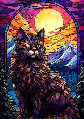 Maine Coon Cat Abstract
