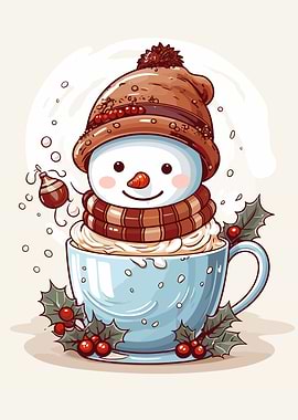 Cute Snowman Coffee