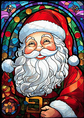 Santa Claus Stained Glass