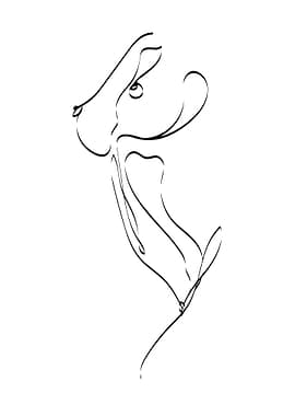 One Line Art Woman